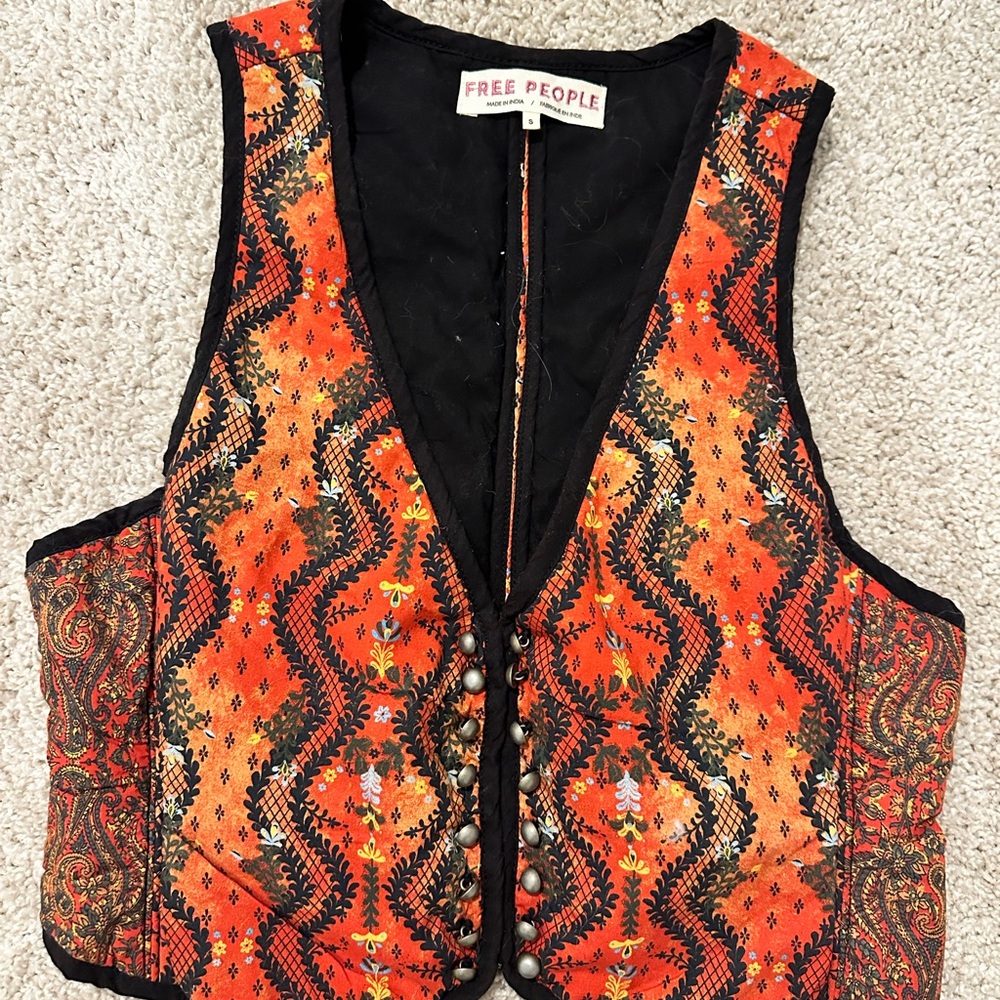 Free People Vibrant Embroidered Vest